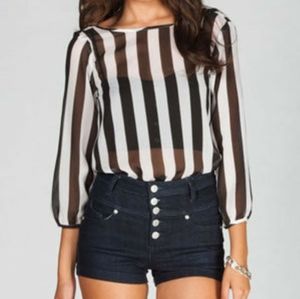 Striped blouse with back bow size medium.